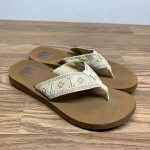 Reef Spring Woven Thong Sandals, J21, Beige,‎ Synthetic, Women's US Size 10